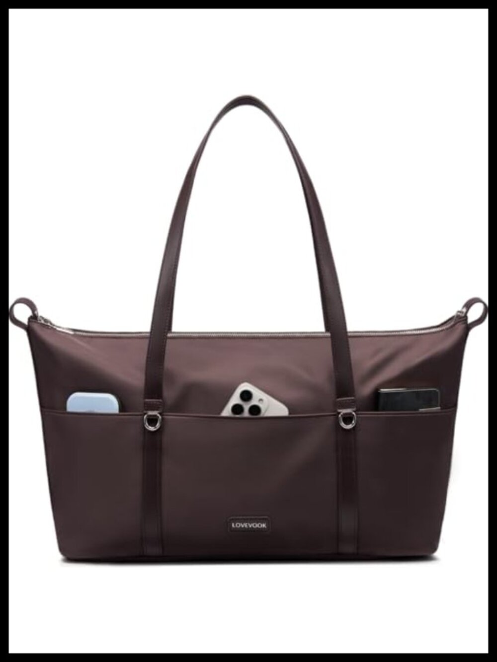 17.3" Laptop Tote Bag for Women, Polyester Shoulder Bag with Shoe Compartment &